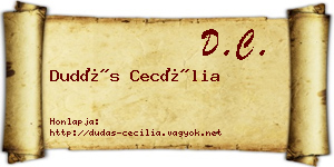 Dudás Cecília névjegykártya