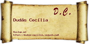 Dudás Cecília névjegykártya